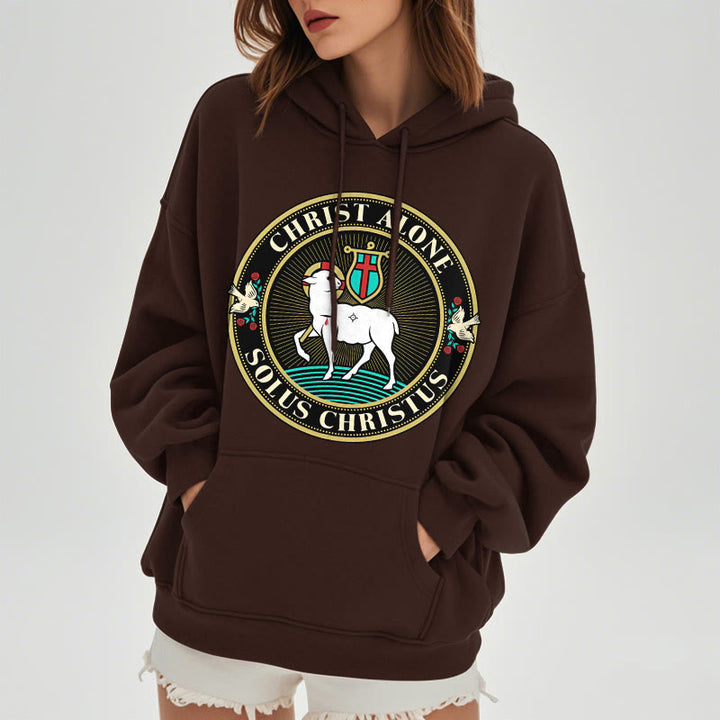 Modern Style Christ Alone Lamb of God Fleece Lined Polyester Hoodie - image 17