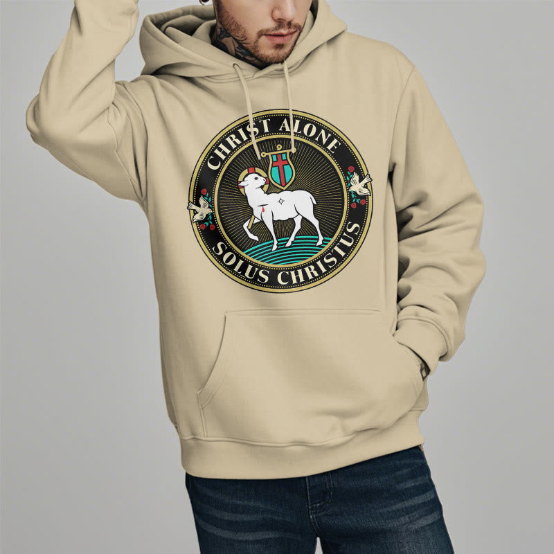 Modern Style Christ Alone Lamb of God Fleece Lined Polyester Hoodie - image 1