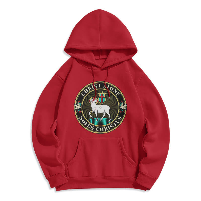 Modern Style Christ Alone Lamb of God Fleece Lined Polyester Hoodie - Red - 2XL - image 35