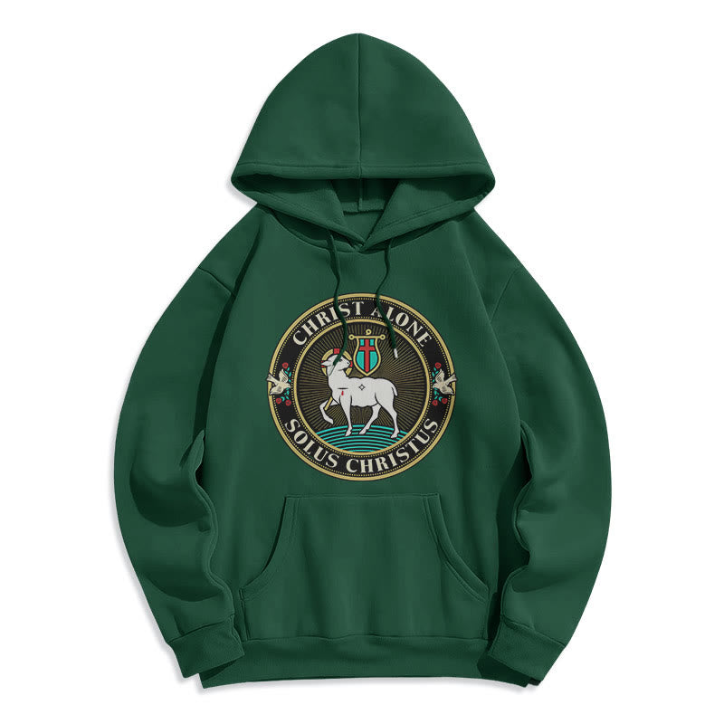 Modern Style Christ Alone Lamb of God Fleece Lined Polyester Hoodie - Green - 2XL - image 20