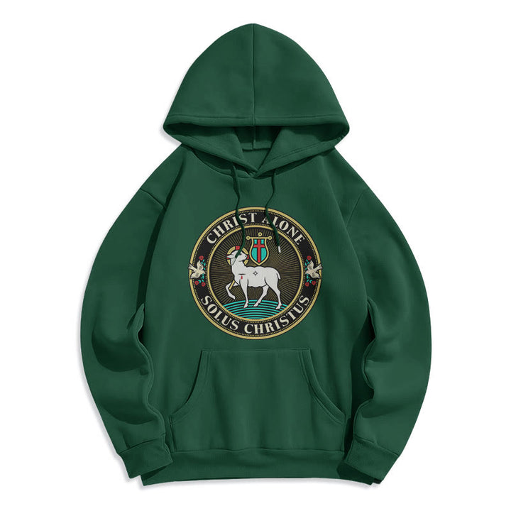 Modern Style Christ Alone Lamb of God Fleece Lined Polyester Hoodie - Green - 2XL - image 20