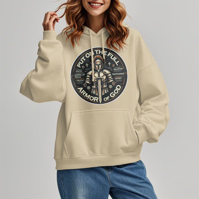 Christianartworkshop Modern Style Put On The Full Armor of God Fleece Lined Polyester Hoodie - image 17