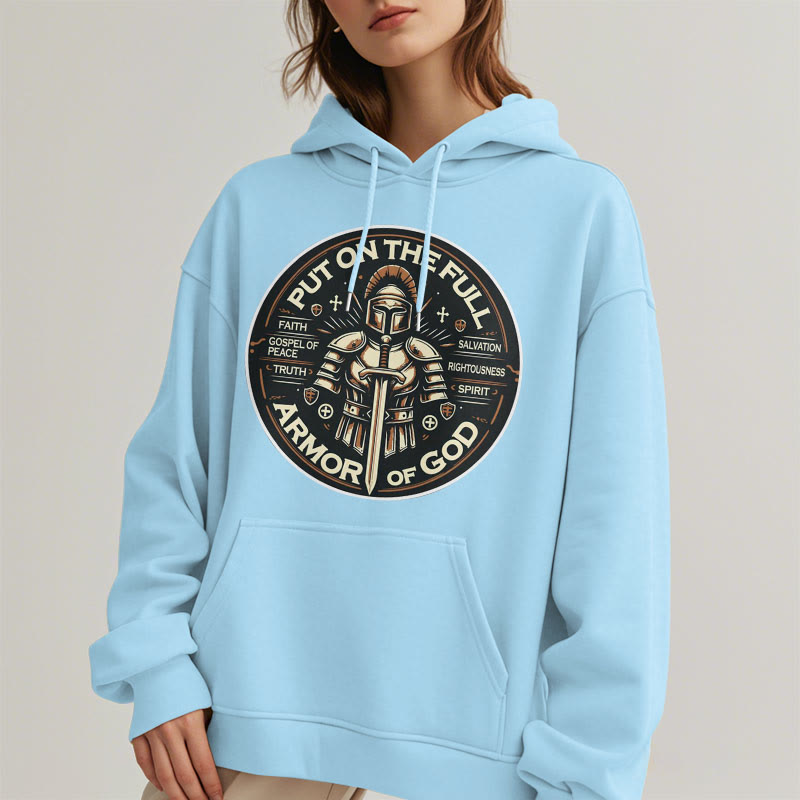 Modern Style Put On The Full Armor of God Fleece Lined Polyester Hoodie - image 33