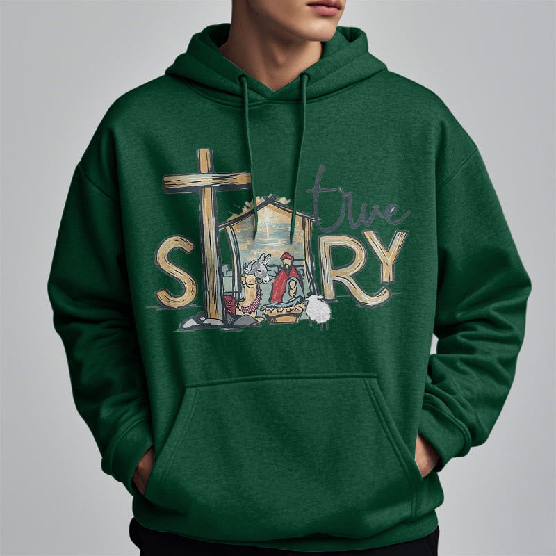 Christianartworkshop Modern Style True Story Nativity Scene Fleece Lined Polyester Hoodie - image 27