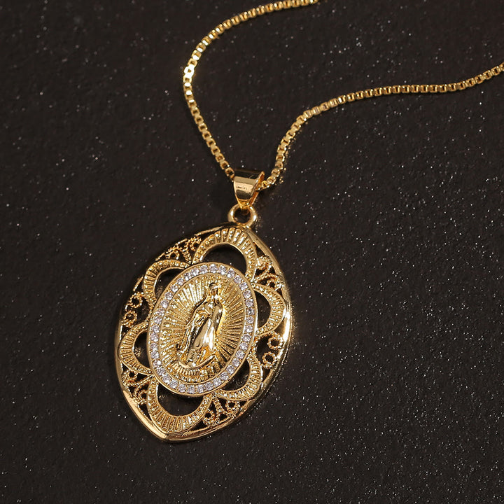 Christianartworkshop Modern Style Our Lady of Guadalupe Oval Sacred Faith Necklace - image 2