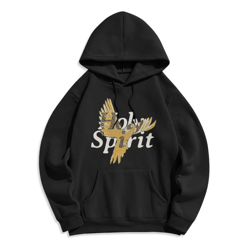 Christianartworkshop Classic Style Holy Spirit Flying Dove Fleece Lined Polyester Hoodie - Black - 2XL - image 0