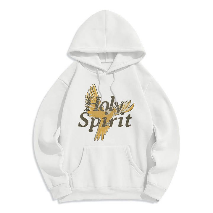 Classic Style Holy Spirit Flying Dove Fleece Lined Polyester Hoodie - White - 2XL - image 5