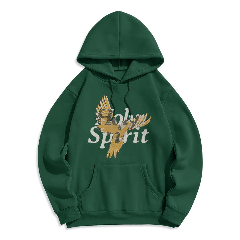 Classic Style Holy Spirit Flying Dove Fleece Lined Polyester Hoodie - Green - 2XL - image 20
