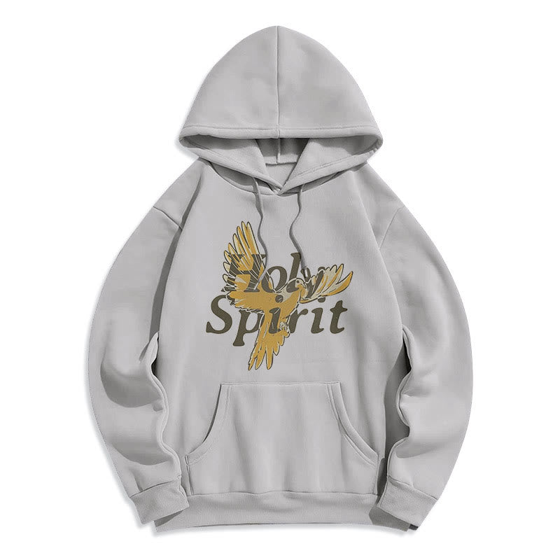 Classic Style Holy Spirit Flying Dove Fleece Lined Polyester Hoodie - Grey - 2XL - image 30