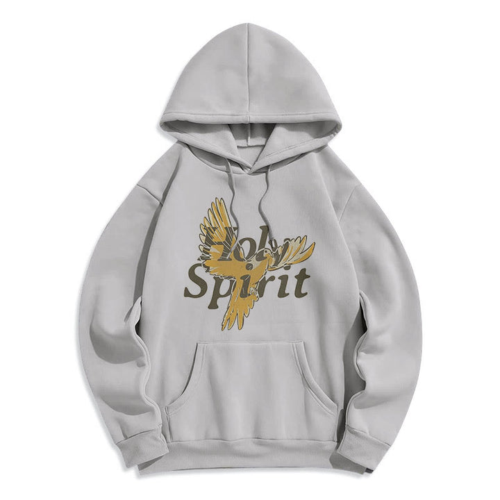 Classic Style Holy Spirit Flying Dove Fleece Lined Polyester Hoodie - Grey - 2XL - image 30