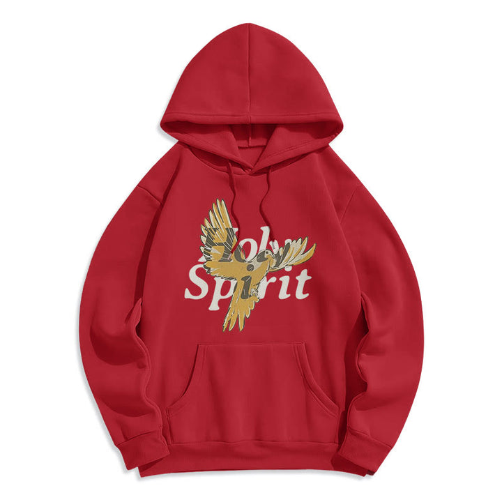 Classic Style Holy Spirit Flying Dove Fleece Lined Polyester Hoodie - Red - 2XL - image 35