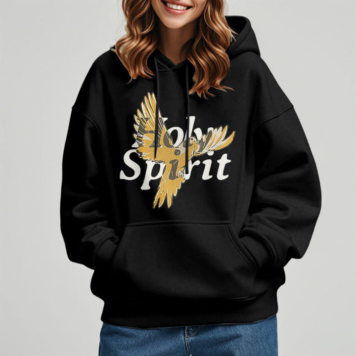 Classic Style Holy Spirit Flying Dove Fleece Lined Polyester Hoodie - image 1