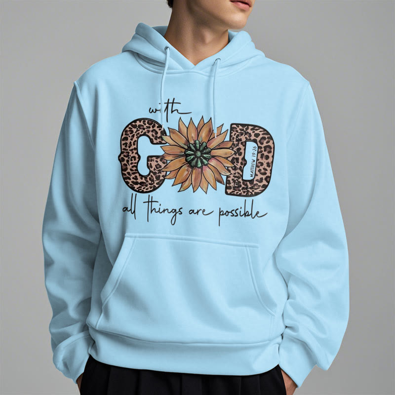 Quotation Style With God All Things Are Possible Fleece Lined Polyester Hoodie - image 33
