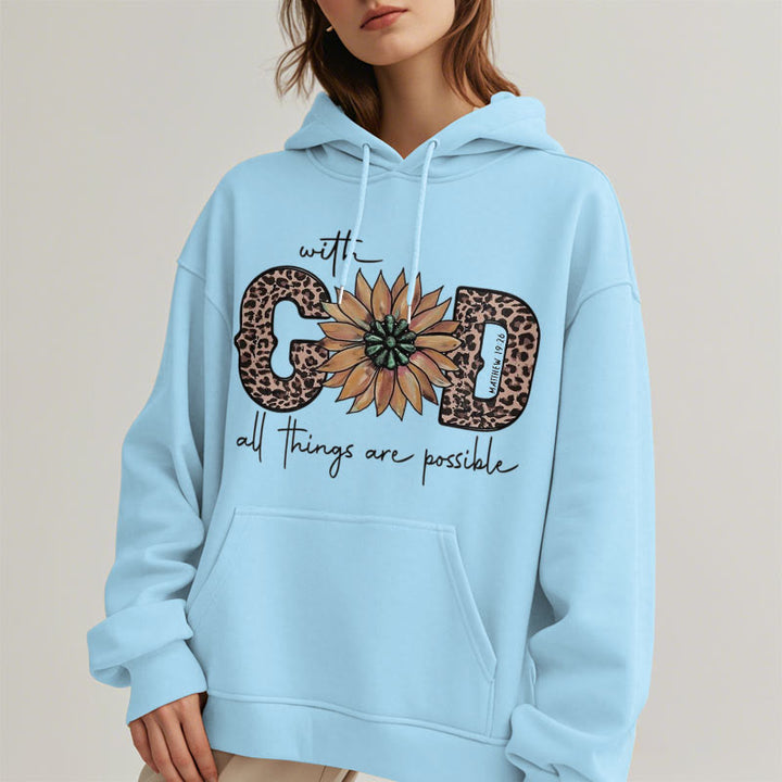 Quotation Style With God All Things Are Possible Fleece Lined Polyester Hoodie - image 32