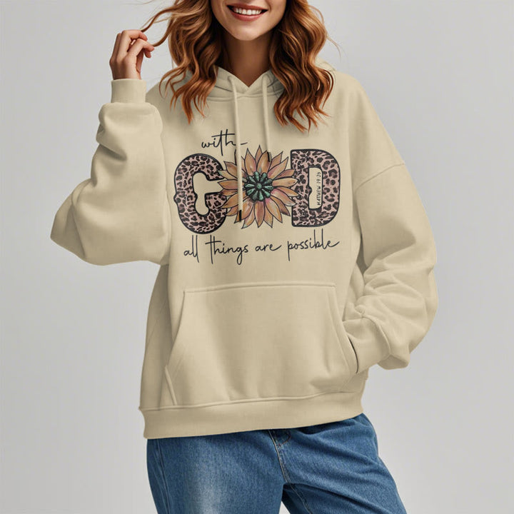 Quotation Style With God All Things Are Possible Fleece Lined Polyester Hoodie - image 18