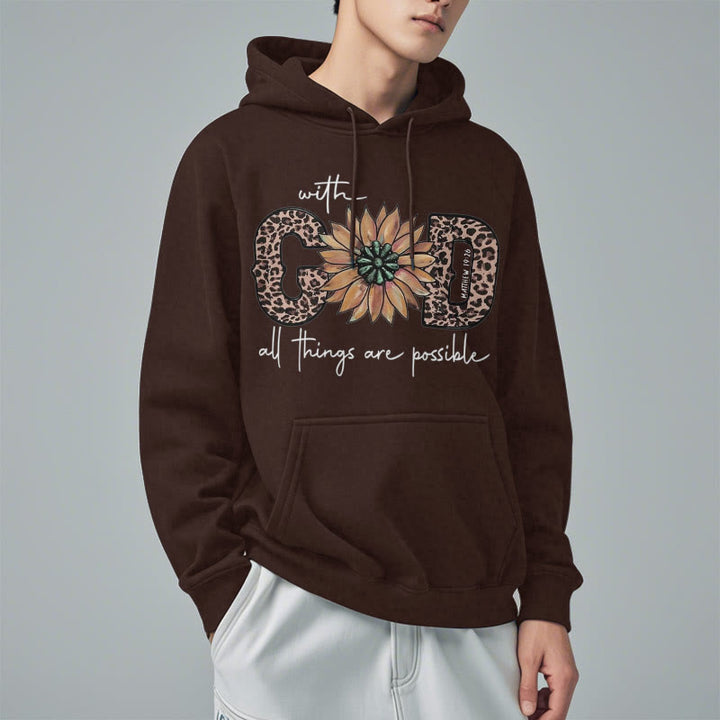 Quotation Style With God All Things Are Possible Fleece Lined Polyester Hoodie - image 22