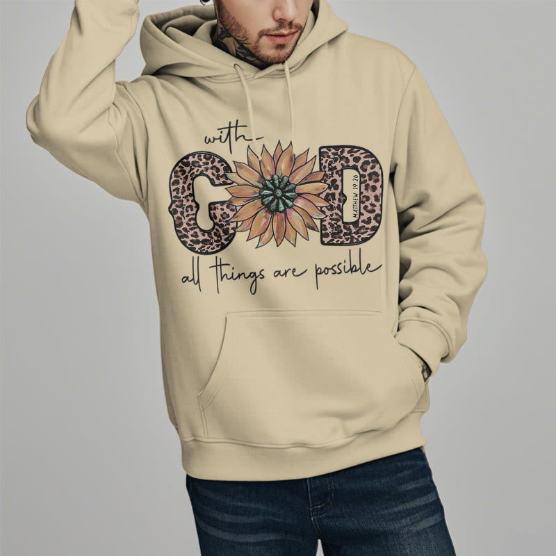 Quotation Style With God All Things Are Possible Fleece Lined Polyester Hoodie - image 17
