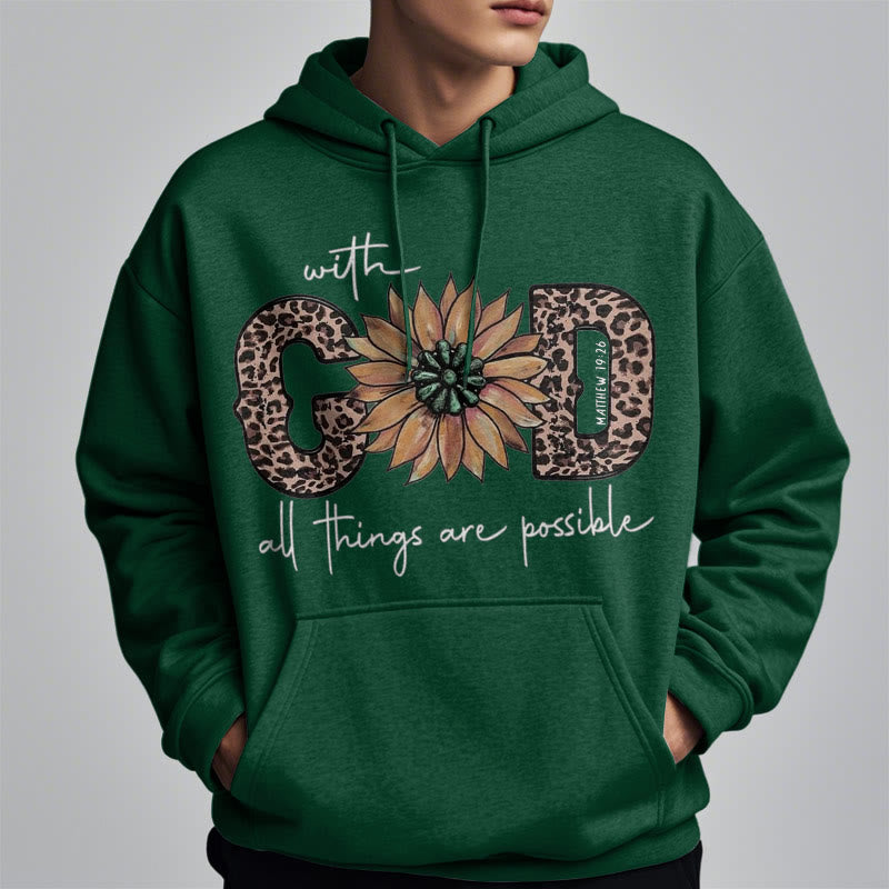 Quotation Style With God All Things Are Possible Fleece Lined Polyester Hoodie - image 28