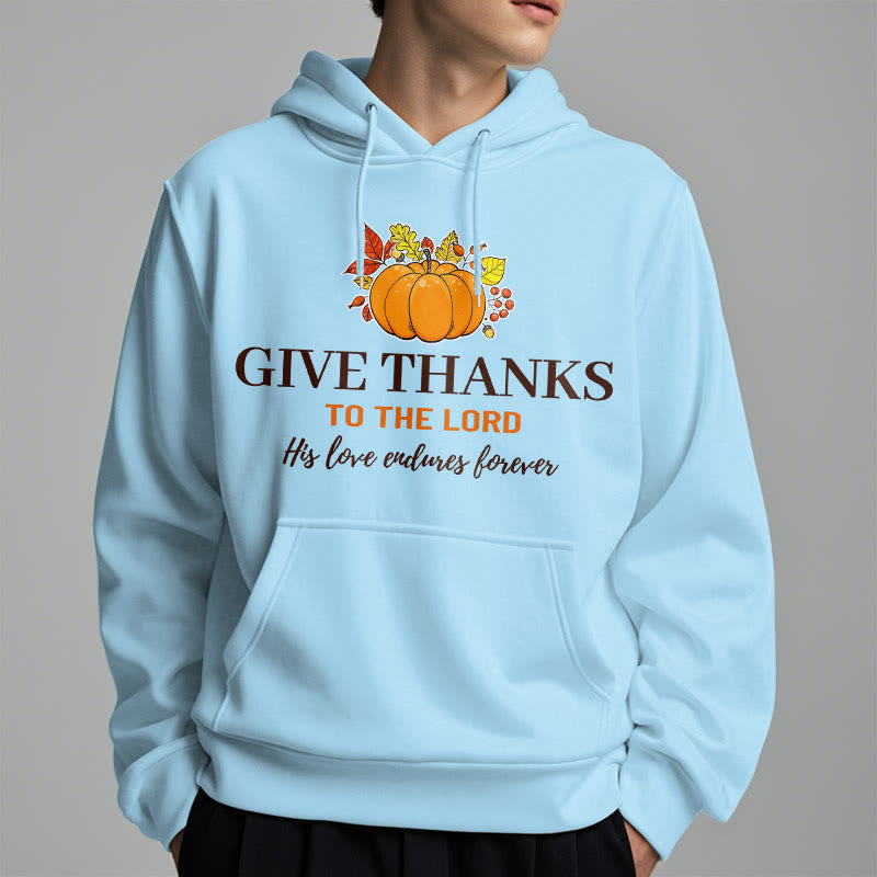 Christianartworkshop Modern Style Give Thanks to the Lord Pumpkin Fleece Lined Polyester Hoodie - image 27