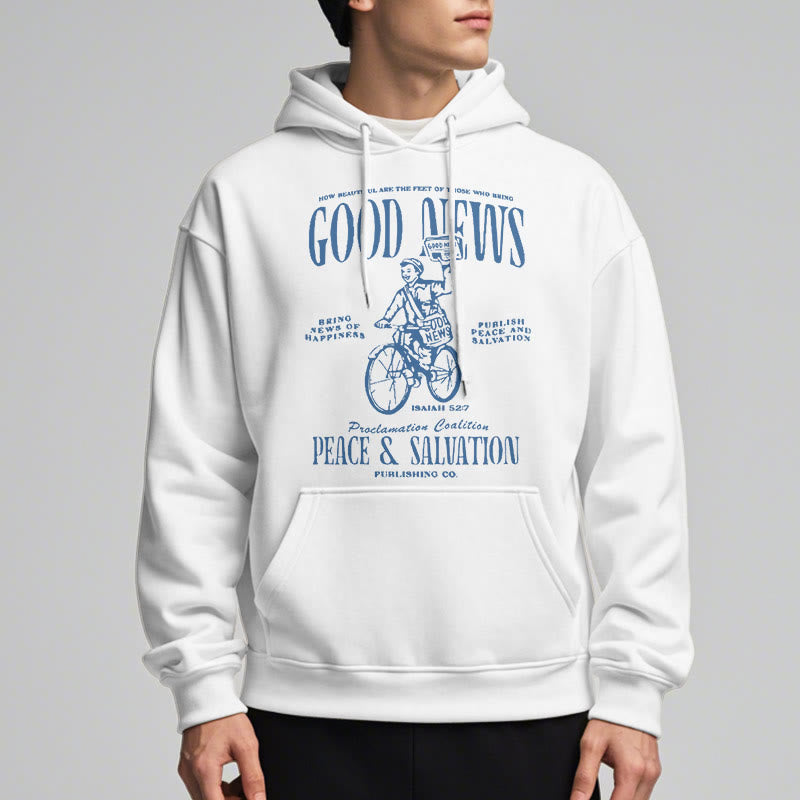 Christianartworkshop Quotation Style Good News Isaiah 52:7 Fleece Lined Polyester Hoodie - image 2