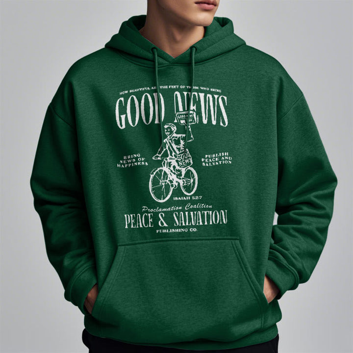 Christianartworkshop Quotation Style Good News Isaiah 52:7 Fleece Lined Polyester Hoodie - image 23