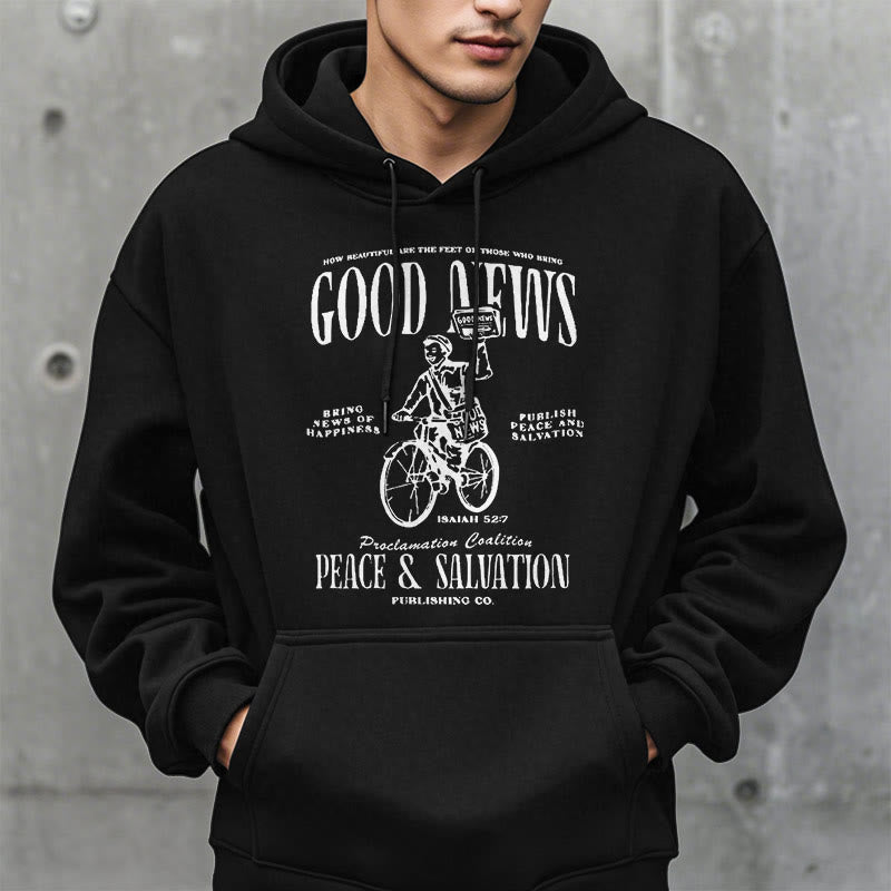 Christianartworkshop Quotation Style Good News Isaiah 52:7 Fleece Lined Polyester Hoodie - image 8