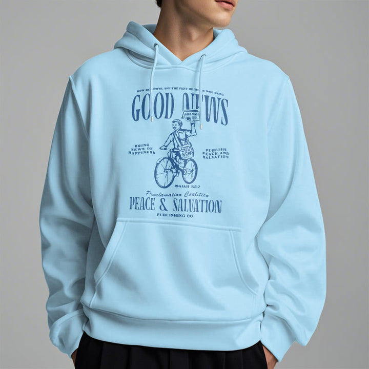 Christianartworkshop Quotation Style Good News Isaiah 52:7 Fleece Lined Polyester Hoodie - image 28