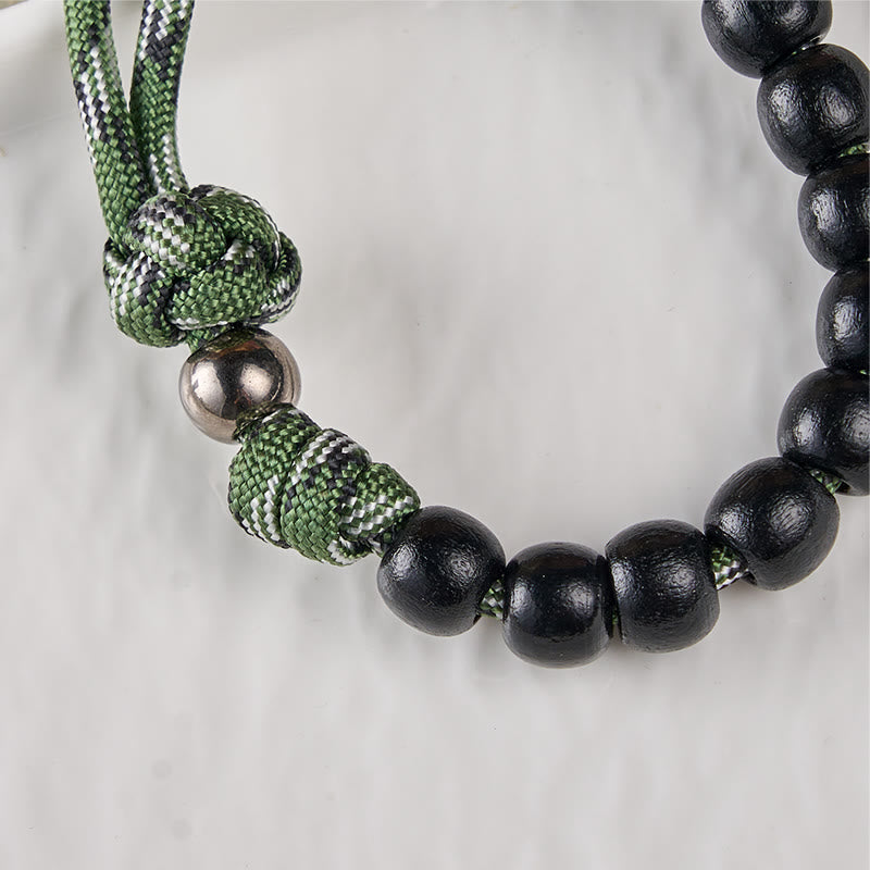 Christianartworkshop St. Benedict Medal & Crucifix of 10 mm Round Black Wood Green Paracord Pocket Rosary - image 8