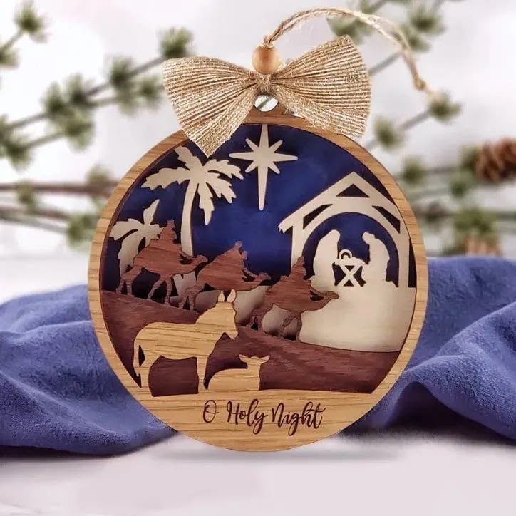 Christianartworkshop Rustic Style Holy Night Three Wise Men Christmas Nativity Hanging Ornaments - image 2