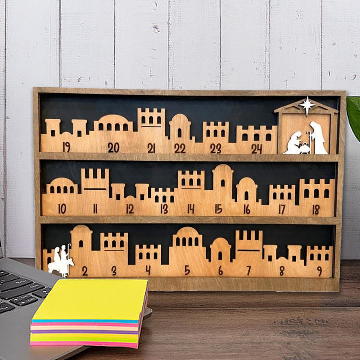 Christianartworkshop Classic Style Bethlehem Journey Advent Countdown Nativity Calendar Desktop Decorations Ornament - image 3