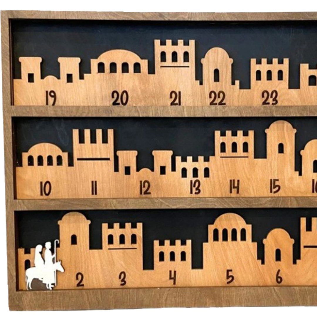 Christianartworkshop Classic Style Bethlehem Journey Advent Countdown Nativity Calendar Desktop Decorations Ornament