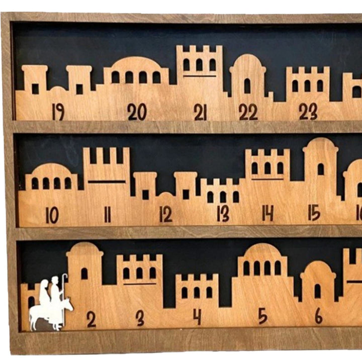 Christianartworkshop Classic Style Bethlehem Journey Advent Countdown Nativity Calendar Desktop Decorations Ornament