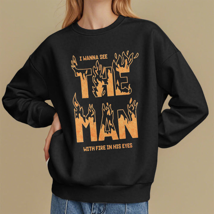 Christianartworkshop Quotation Style The Man With Fire in His Eyes Fleece Lined Polyester Sweatshirt - image 7