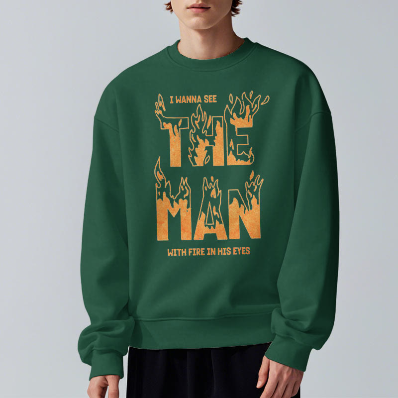 Christianartworkshop Quotation Style The Man With Fire in His Eyes Fleece Lined Polyester Sweatshirt - image 15