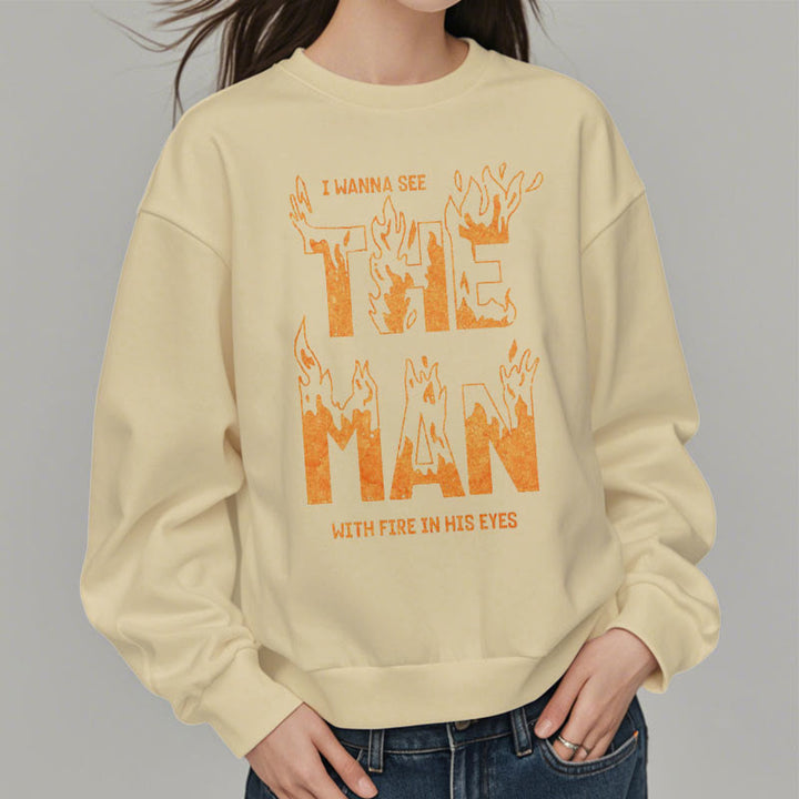 Christianartworkshop Quotation Style The Man With Fire in His Eyes Fleece Lined Polyester Sweatshirt - image 11