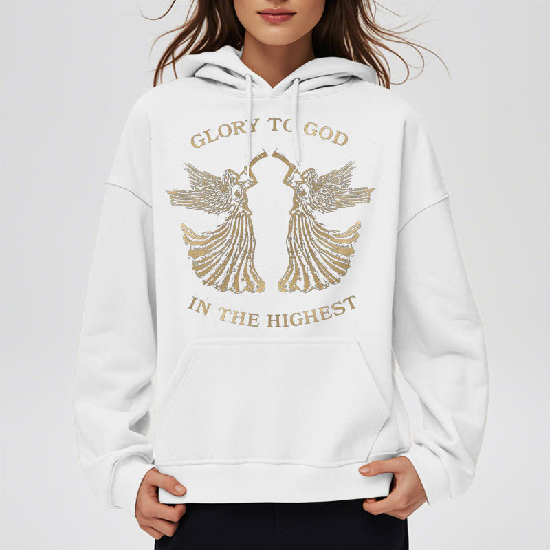 Classic Style Glory To God In The Highest Angel Fleece Lined Polyester Hoodie - image 9