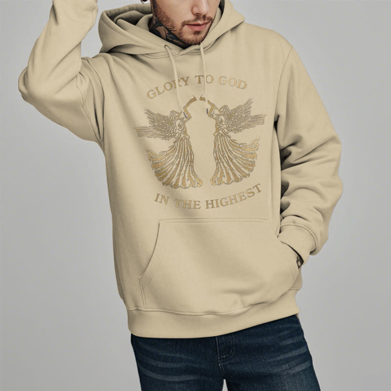 Classic Style Glory To God In The Highest Angel Fleece Lined Polyester Hoodie - image 11