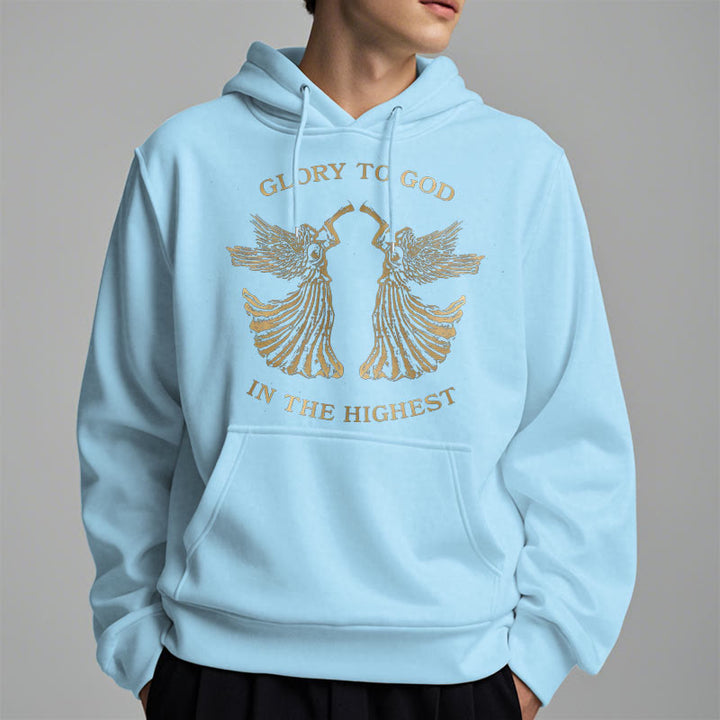 Classic Style Glory To God In The Highest Angel Fleece Lined Polyester Hoodie - image 5