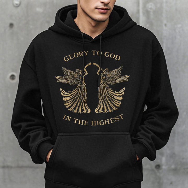 Classic Style Glory To God In The Highest Angel Fleece Lined Polyester Hoodie - image 7