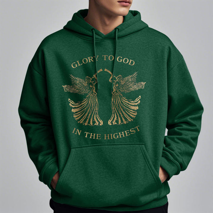 Classic Style Glory To God In The Highest Angel Fleece Lined Polyester Hoodie - image 15