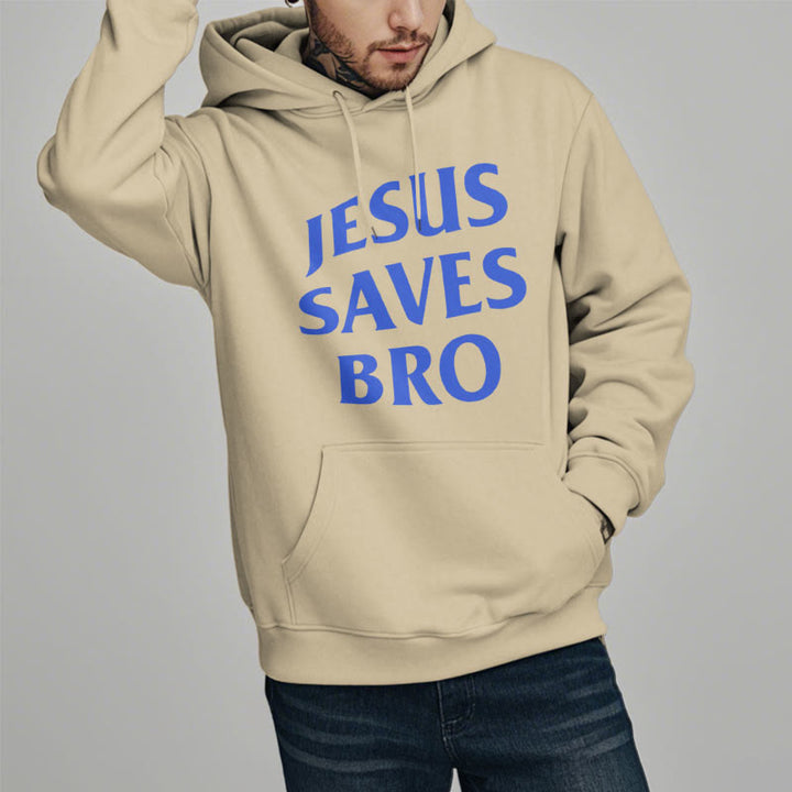 Quotation Style Jesus Saves Bro Proud Faith Fleece Lined Polyester Hoodie - image 11