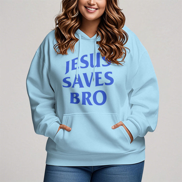 Quotation Style Jesus Saves Bro Proud Faith Fleece Lined Polyester Hoodie - image 17