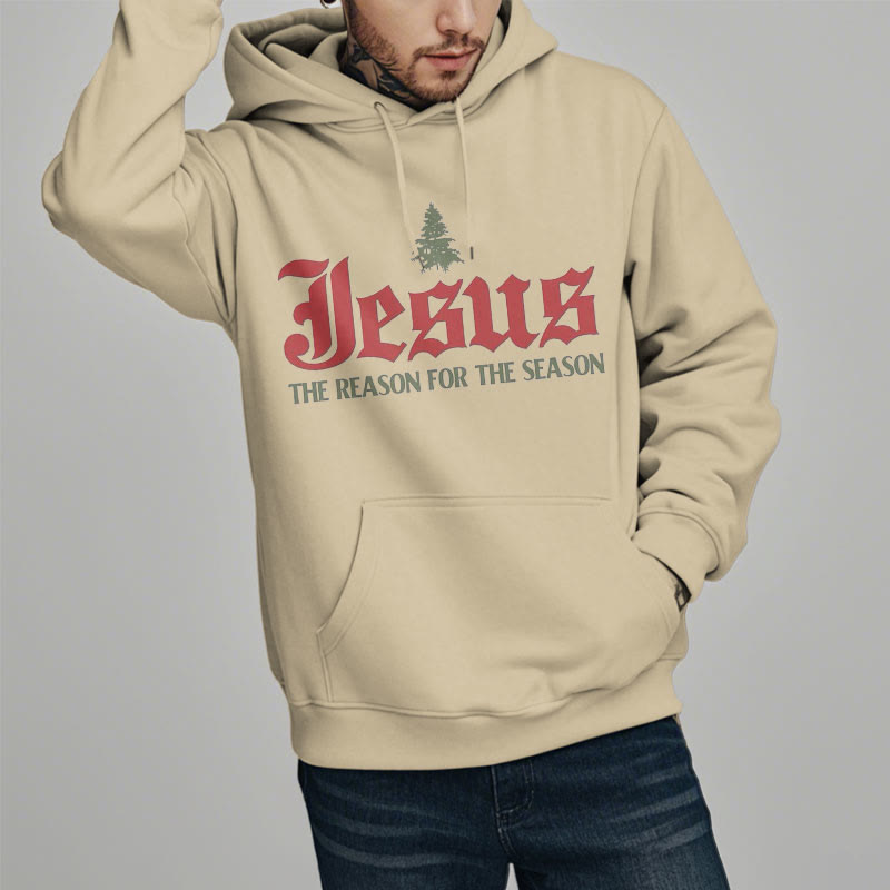 Quotation Style Jesus The Reason for the Season Fleece Lined Polyester Hoodie - image 9