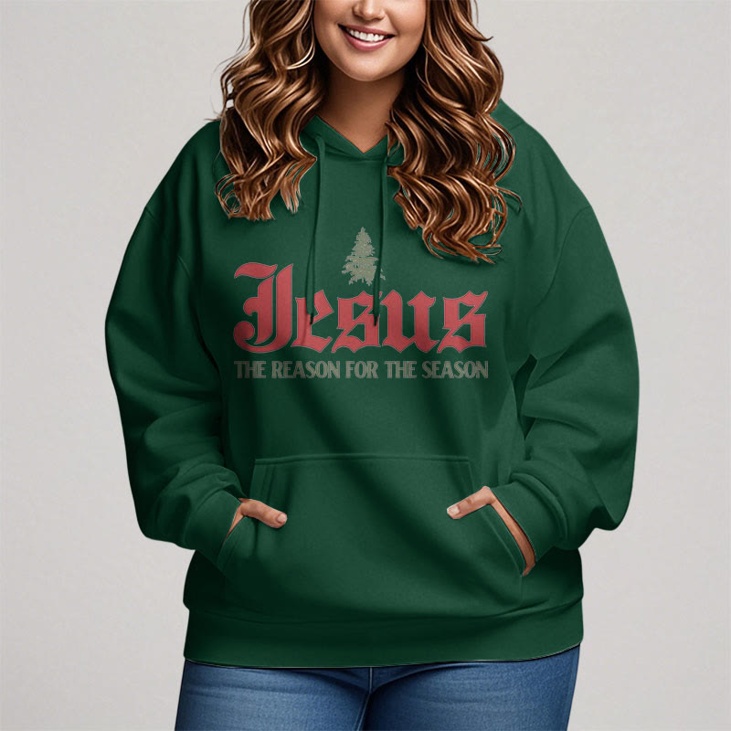 Quotation Style Jesus The Reason for the Season Fleece Lined Polyester Hoodie - image 13