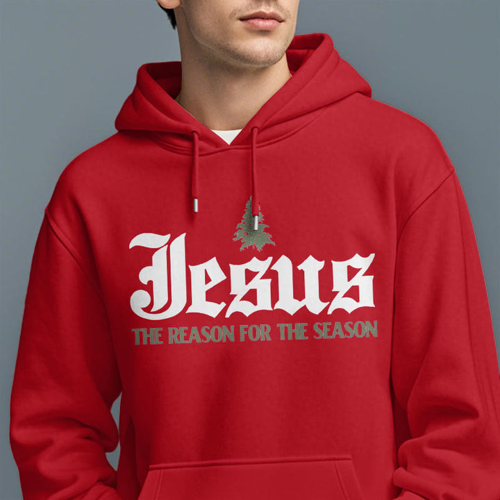 Quotation Style Jesus The Reason for the Season Fleece Lined Polyester Hoodie - image 19