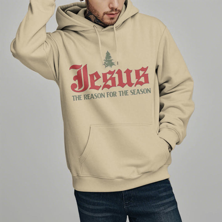 Quotation Style Jesus The Reason for the Season Fleece Lined Polyester Hoodie - image 9