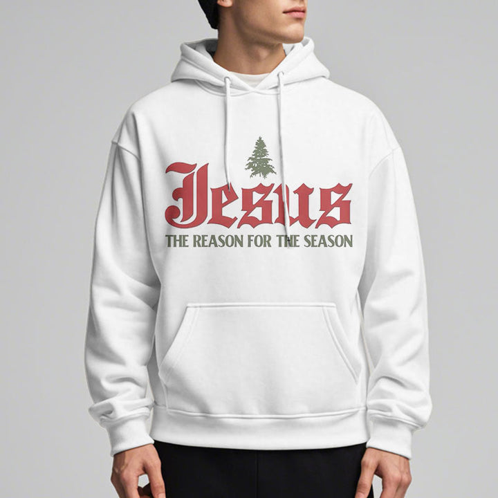 Quotation Style Jesus The Reason for the Season Fleece Lined Polyester Hoodie - image 4