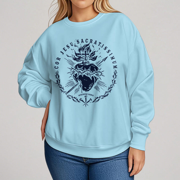 Classic Style Sacred Heart of Jesus Fleece Lined Polyester Sweatshirt - image 15