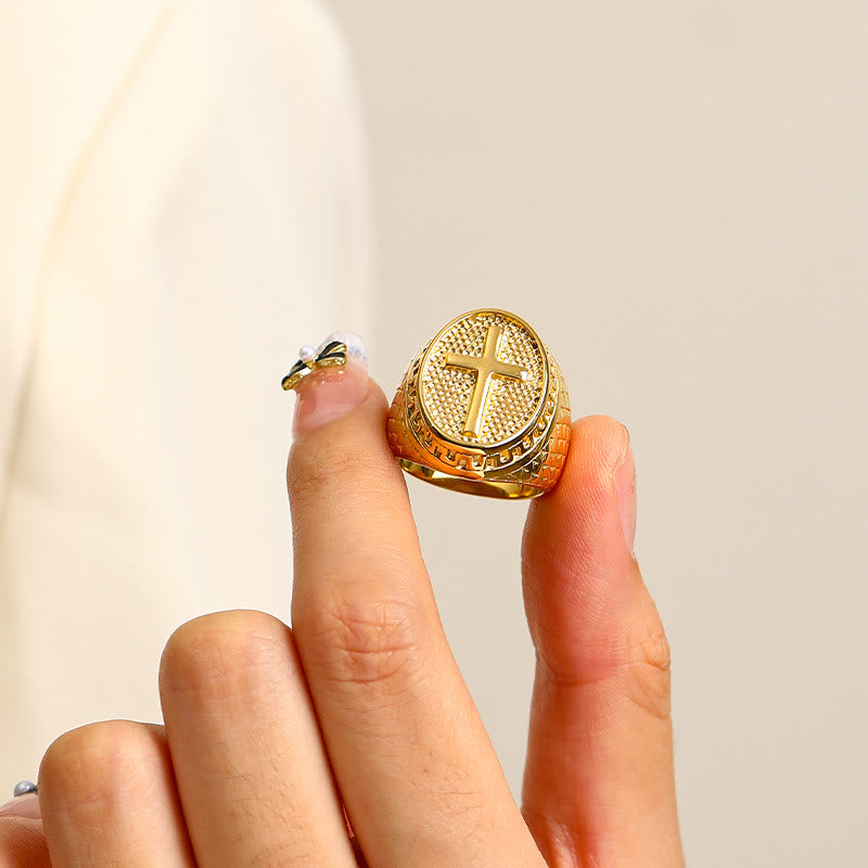 Christianartworkshop Classic Style Unique Cross Devine Faith Ring - image 4