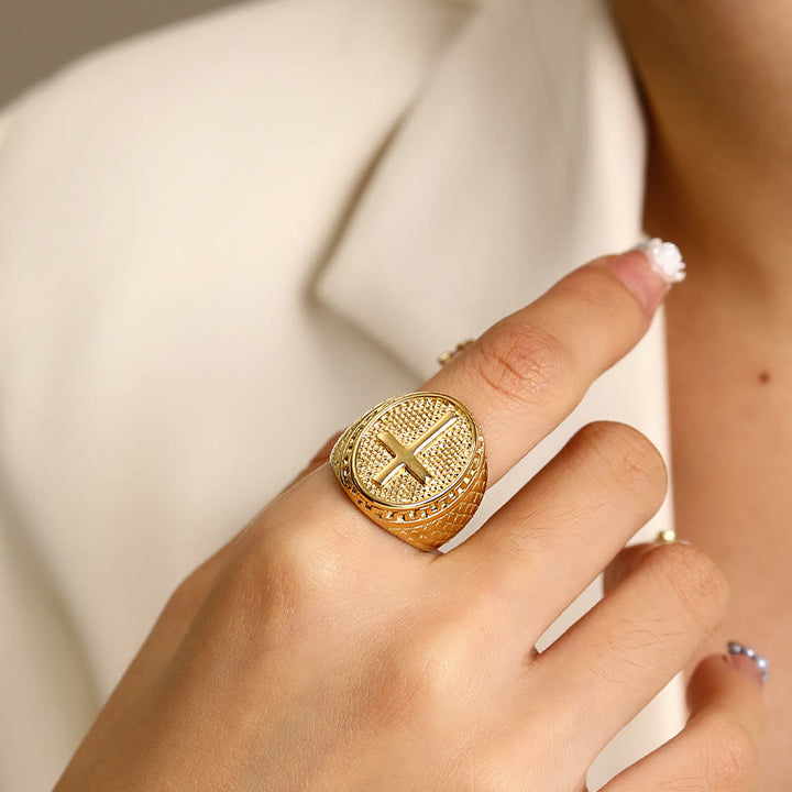 Classic Style Unique Cross Devine Faith Ring